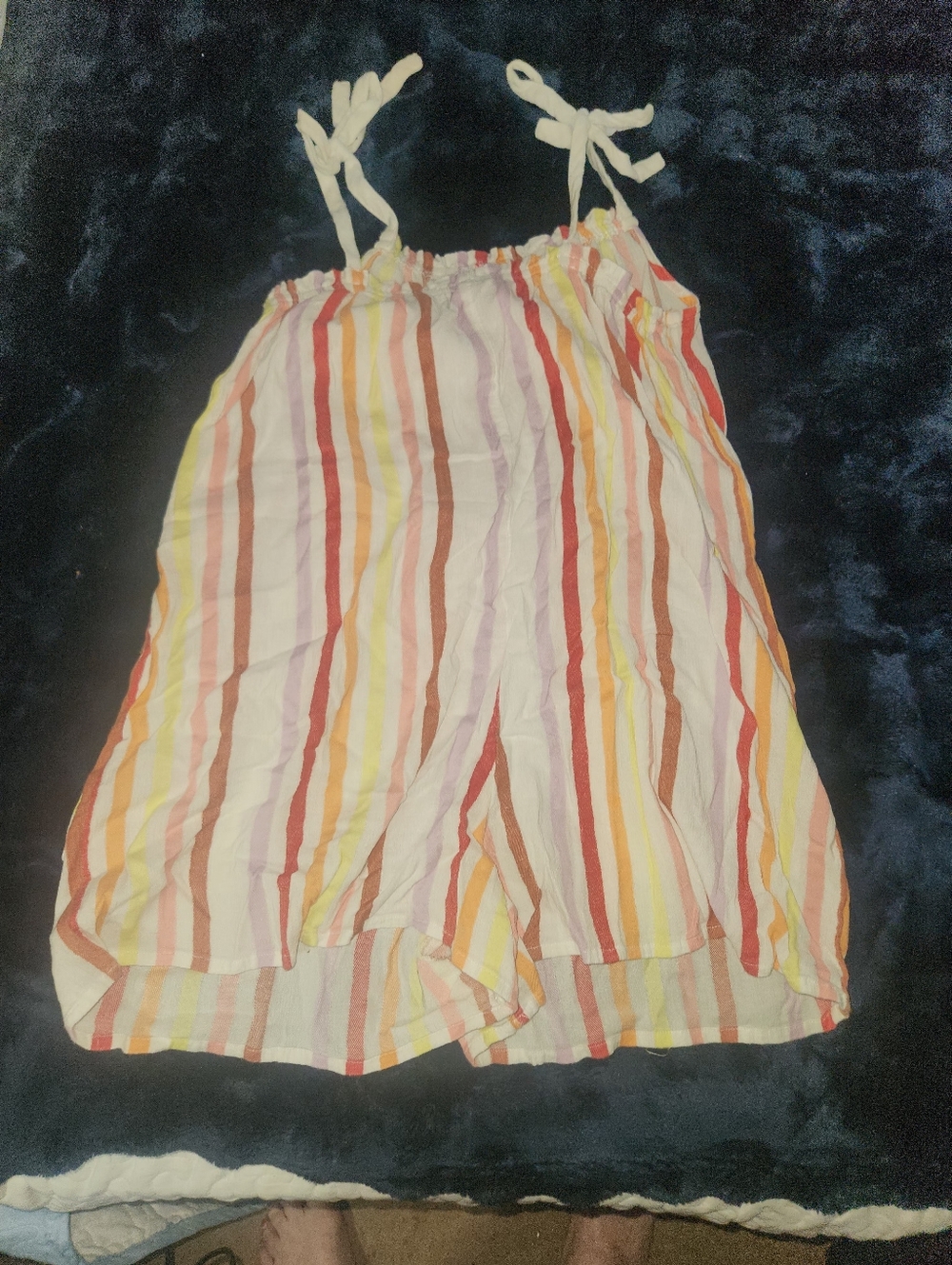aerie Pastel Striped Tie-Shoulder Romper - Picture 8 of 8